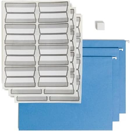 Made-To-Stick 0.3 Tab Cut Letter Recycled Hanging Folder, Blue, 20PK MA3761289